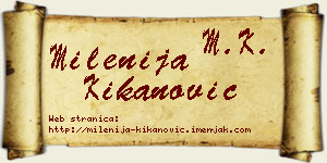 Milenija Kikanović vizit kartica